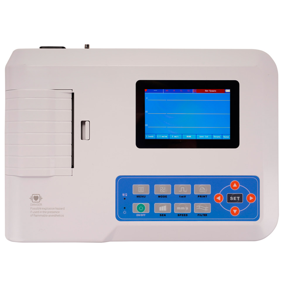 Трёхканальный электрокардиограф Contec ECG300G фото1